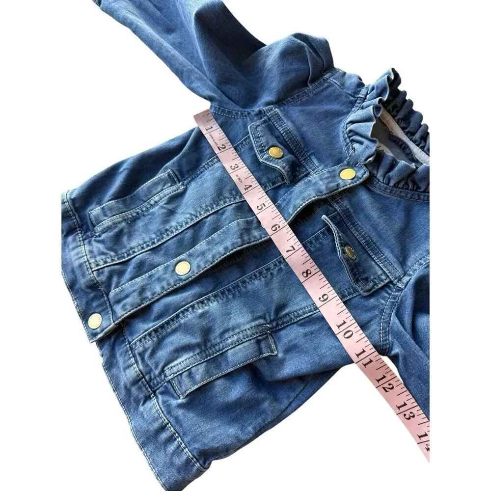 Janie & Jack Denim Puff Sleeve Jacket Size 3-4T Girls